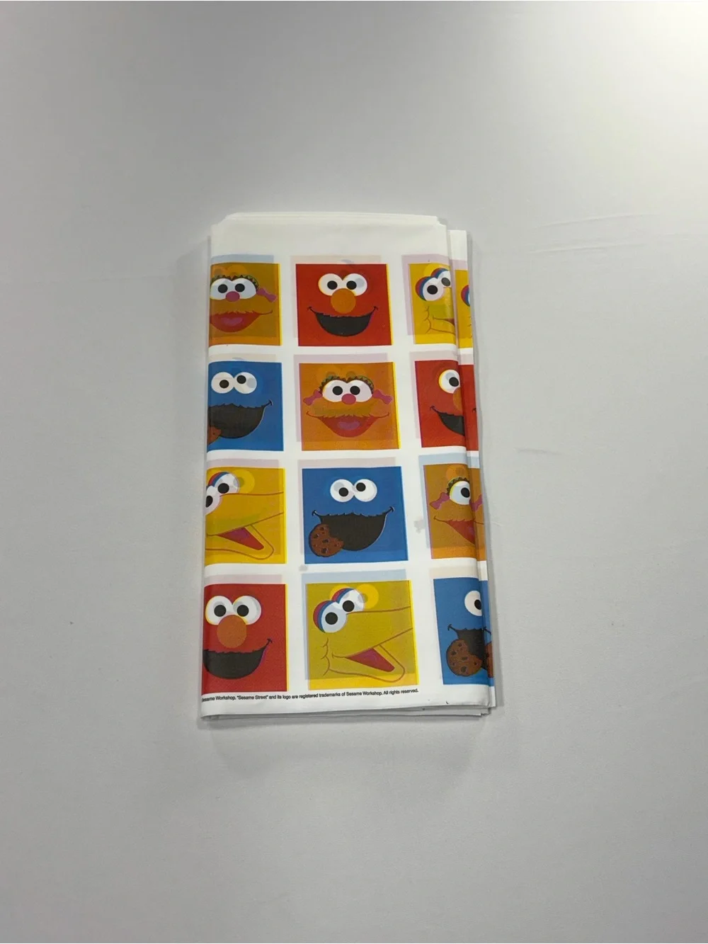 NWT Vintage Sesame Street Plastic Table Cover Party Decor 54x96 Elmo Cookie